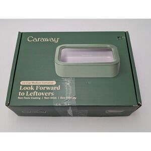 Caraway Glass Food Storage - 6.6 Cup Glass Container - Ceramic Coated Food Conta